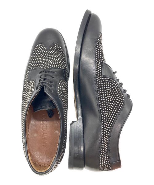 JIMMY CHOO（ジミーチュウ）JIMMY CHOO (ジミーチュウ) スタッズレースアップシューズ ブラック サイズ:41の古着・服飾アイテム