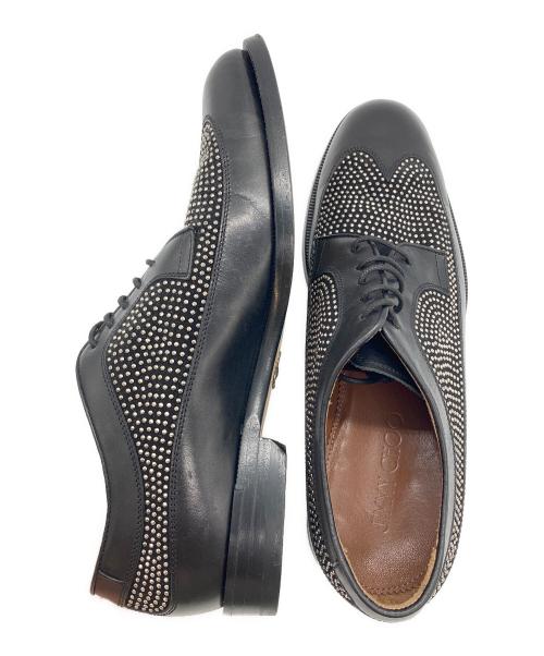JIMMY CHOO（ジミーチュウ）JIMMY CHOO (ジミーチュウ) スタッズレースアップシューズ ブラック サイズ:41の古着・服飾アイテム