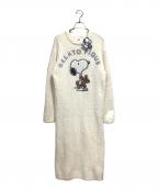 gelato pique×PEANUTSジェラートピケ×ピーナッツ）の古着「SNOOPY×BEAR ジャガードワンピース」｜アイボリー