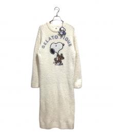 gelato pique×PEANUTS（ジェラートピケ×ピーナッツ）の古着「SNOOPY×BEAR ジャガードワンピース」｜アイボリー