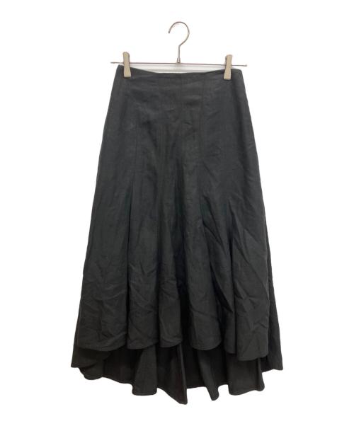INSCRIRE（アンスクリア）INSCRIRE (アンスクリア) リネンフレアスカート ブラック サイズ:36の古着・服飾アイテム