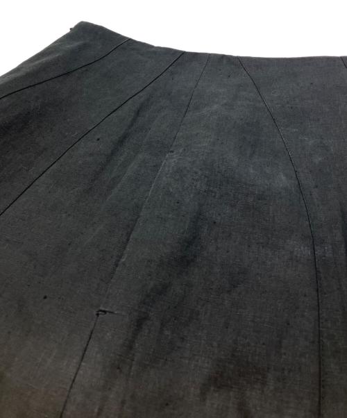 INSCRIRE（アンスクリア）INSCRIRE (アンスクリア) リネンフレアスカート ブラック サイズ:36の古着・服飾アイテム