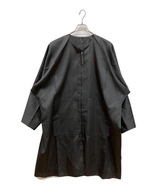 132 5. ISSEY MIYAKE（132 5. イッセイ ミヤケ）132 5. ISSEY MIYAKE (132 5. イッセイ ミヤケ) ポリエステルノーカラーコート ブラック サイズ:3の古着・服飾アイテム
