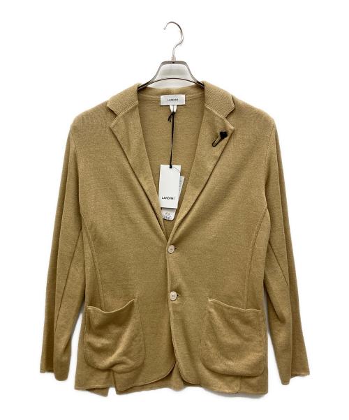 LARDINI（ラルディーニ）LARDINI (ラルディーニ) コットンミラノリブソリッドニットジャケット ベージュ サイズ:XSの古着・服飾アイテム
