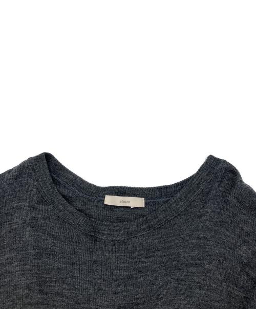 ebure（エブール）EBURE (エブール) ウールソフトテレコクルーネックフレアワンピース グレー サイズ:38の古着・服飾アイテム