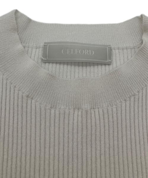 CELFORD（セルフォード）CELFORD (セルフォード) ギャザースリーブリブニット ホワイト サイズ:36の古着・服飾アイテム
