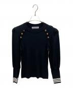 BORDERS at BALCONYボーダーズアットバルコニー）の古着「ジュリエットショルダートップ JULIET SHOULDER TOP」｜ブラック