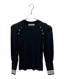 BORDERS at BALCONY（ボーダーズアットバルコニー）の古着「ジュリエットショルダートップ JULIET SHOULDER TOP」｜ブラック