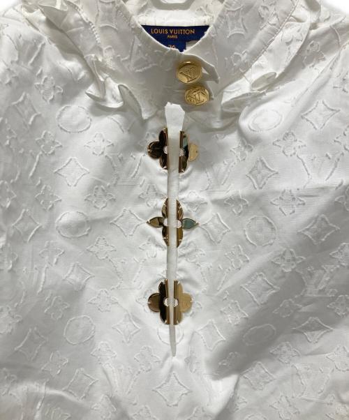 LOUIS VUITTON（ルイ ヴィトン）LOUIS VUITTON (ルイ ヴィトン) モノグラムフリルスリーブブラウス ホワイト サイズ:36の古着・服飾アイテム