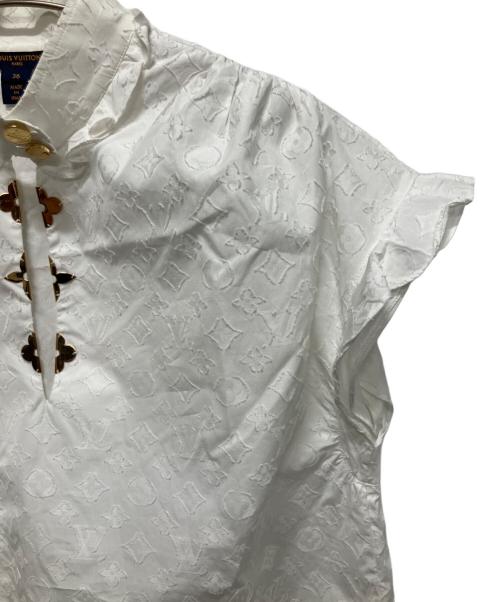 LOUIS VUITTON（ルイ ヴィトン）LOUIS VUITTON (ルイ ヴィトン) モノグラムフリルスリーブブラウス ホワイト サイズ:36の古着・服飾アイテム