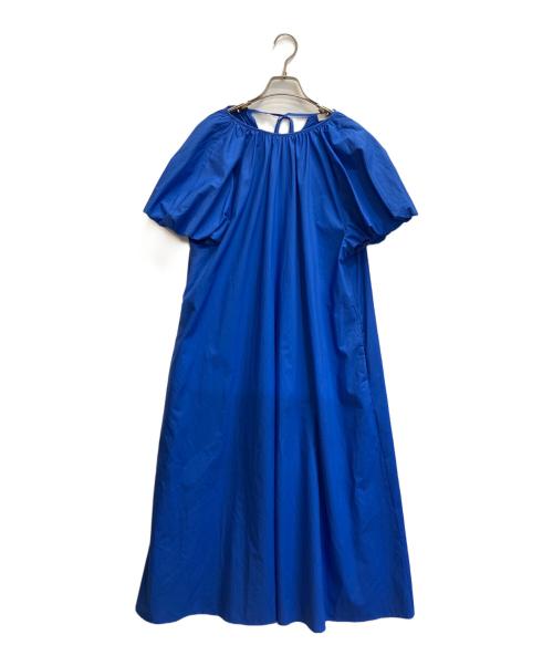 BALLSEY（ボールジィ）BALLSEY (ボールジィ) ロセスドコットン テントラインワンピース ブルー サイズ:36の古着・服飾アイテム