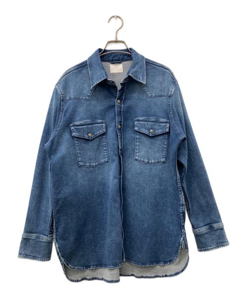 BIG JOHN（ビッグジョン）BIG JOHN (ビッグジョン) SURT (サート) ビンテージ加工デニムシャツ インディゴ サイズ:Freeの古着・服飾アイテム
