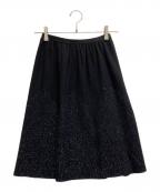 CHANELシャネル）の古着「ラメニットスカート」｜ブラック