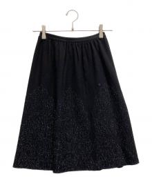 CHANEL（シャネル）の古着「ラメニットスカート」｜ブラック