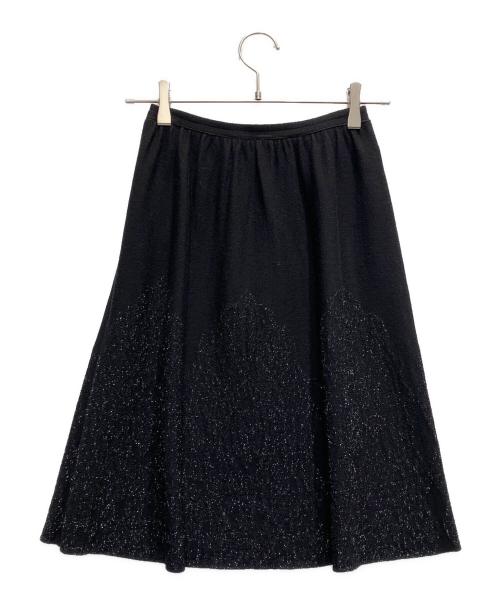 CHANEL（シャネル）CHANEL (シャネル) ラメニットスカート ブラック サイズ:38の古着・服飾アイテム
