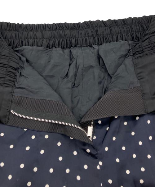sacai（サカイ）sacai (サカイ) ポルカドットサイドプリーツパンツ ネイビー サイズ:1の古着・服飾アイテム
