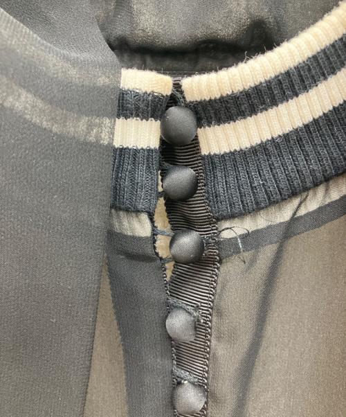 sacai（サカイ）sacai (サカイ) シフォンプリーツフリル切替ブラウス ブラック サイズ:1の古着・服飾アイテム