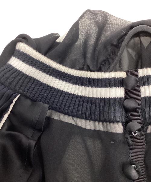sacai（サカイ）sacai (サカイ) シフォンプリーツフリル切替ブラウス ブラック サイズ:1の古着・服飾アイテム
