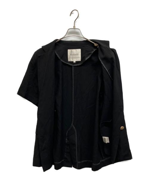 Mystrada（マイストラーダ）Mystrada (マイストラーダ) リネン半袖ジャケット ブラック サイズ:38の古着・服飾アイテム