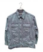 A BATHING APEア ベイシング エイプ）の古着「ACID WASH WORK SHIRT/アシッドウォッシュワークシャツ」｜インディゴ