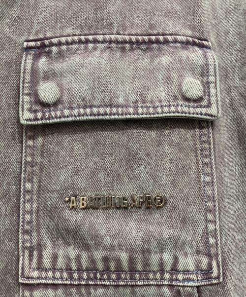A BATHING APE（ア ベイシング エイプ）A BATHING APE (ア ベイシング エイプ) ACID WASH WORK SHIRT/アシッドウォッシュワークシャツ インディゴ サイズ:Mの古着・服飾アイテム
