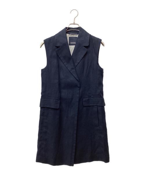 'S Max Mara（エスマックスマーラ）'S Max Mara (エスマックスマーラ) リネンロングジレ ネイビー サイズ:36の古着・服飾アイテム