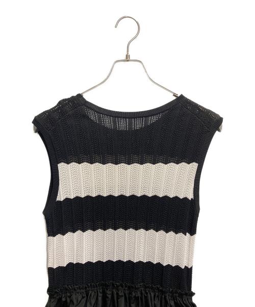 ANAYI（アナイ）ANAYI (アナイ) レーシーニットドッキング ワンピース ブラック サイズ:38の古着・服飾アイテム