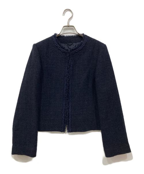 ANAYI（アナイ）ANAYI (アナイ) ネイビーツイードクルージャケット ネイビー サイズ:38の古着・服飾アイテム
