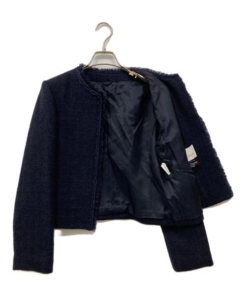ANAYI（アナイ）ANAYI (アナイ) ネイビーツイードクルージャケット ネイビー サイズ:38の古着・服飾アイテム