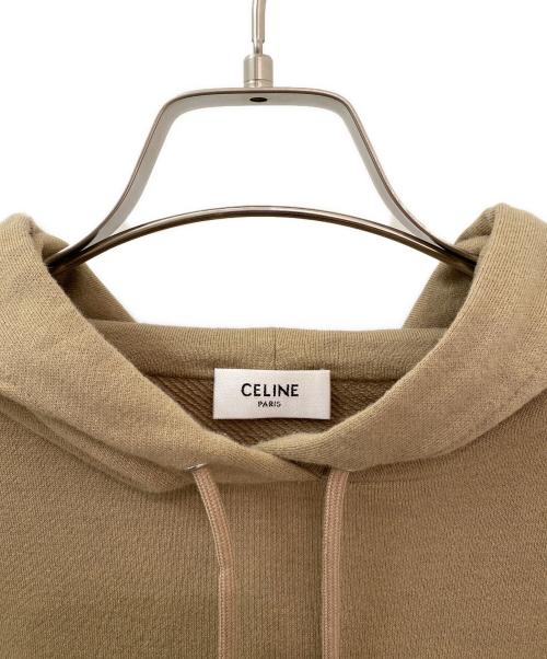 CELINE（セリーヌ）CELINE (セリーヌ) トリオンフ ロゴ プリント プルオーバー カシミヤ コットン フリース スウェットシャツ ベージュ サイズ:XSの古着・服飾アイテム