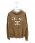 CELINE（セリーヌ）の古着「トリオンフ ロゴ プリント プルオーバー カシミヤ コットン フリース スウェットシャツ」｜ベージュ