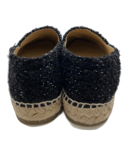 CHANEL（シャネル）CHANEL (シャネル) エスパドリーユ ブラック×シルバー サイズ:36の古着・服飾アイテム