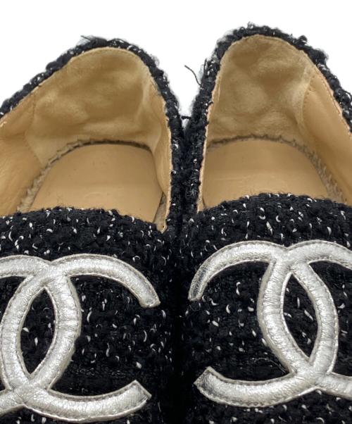 CHANEL（シャネル）CHANEL (シャネル) エスパドリーユ ブラック×シルバー サイズ:36の古着・服飾アイテム