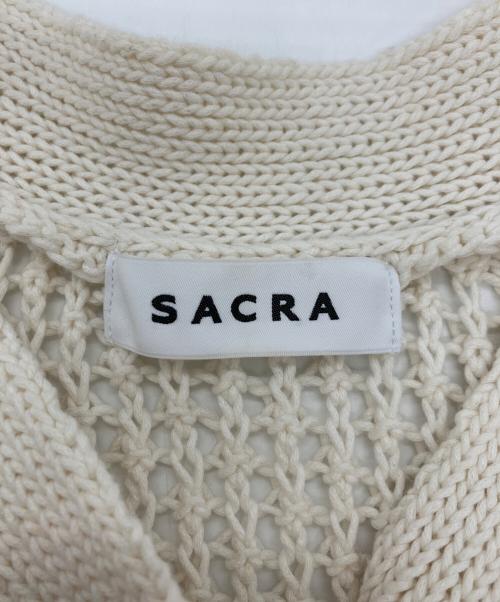 SACRA（サクラ）SACRA (サクラ) リネンメッシュカーディガン ホワイト サイズ:38の古着・服飾アイテム