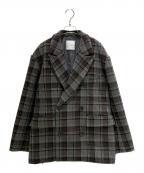 CLANEクラネ）の古着「OVER SHOULDER PEAKED LAPEL COAT」｜グレー