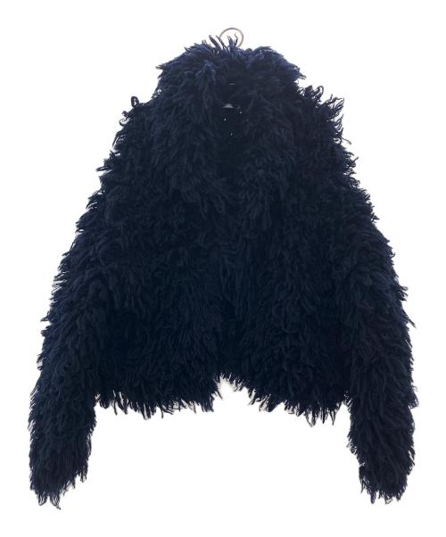 ESTNATION（エストネーション）ESTNATION (エストネーション) カシミヤフリンジハンドニットコート ネイビー サイズ:Fの古着・服飾アイテム