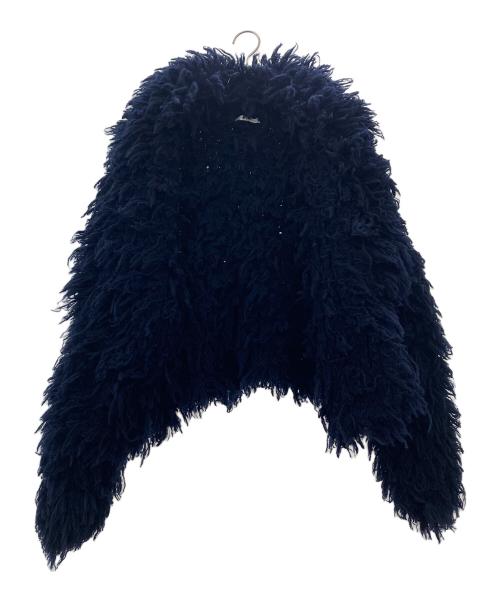 ESTNATION（エストネーション）ESTNATION (エストネーション) カシミヤフリンジハンドニットコート ネイビー サイズ:Fの古着・服飾アイテム