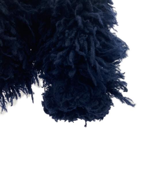 ESTNATION（エストネーション）ESTNATION (エストネーション) カシミヤフリンジハンドニットコート ネイビー サイズ:Fの古着・服飾アイテム