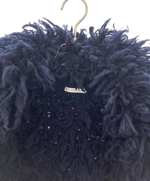 ESTNATION（エストネーション）ESTNATION (エストネーション) カシミヤフリンジハンドニットコート ネイビー サイズ:Fの古着・服飾アイテム