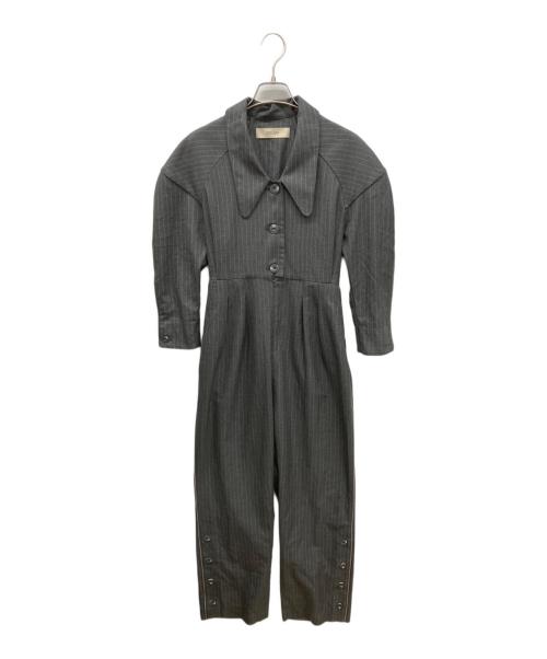 SOLOV（ソルヴ）SOLOV (ソルヴ) SWANK STRIPE COMBINAISON　ストライプコンビネゾン グレー サイズ:1の古着・服飾アイテム