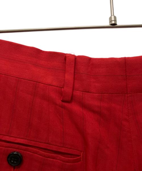 DRIES VAN NOTEN（ドリスヴァンノッテン）DRIES VAN NOTEN (ドリスヴァンノッテン) ストライプスラックス レッド サイズ:48の古着・服飾アイテム