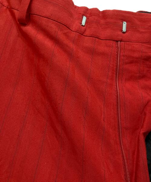 DRIES VAN NOTEN（ドリスヴァンノッテン）DRIES VAN NOTEN (ドリスヴァンノッテン) ストライプスラックス レッド サイズ:48の古着・服飾アイテム