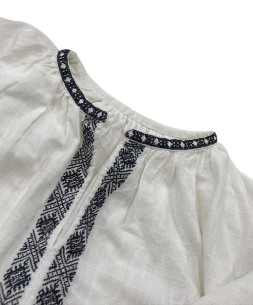 freada（フリーダ）freada (フリーダ) インドモノトーン刺繍スキッパーワンピース ホワイト サイズ:ONE SIZEの古着・服飾アイテム