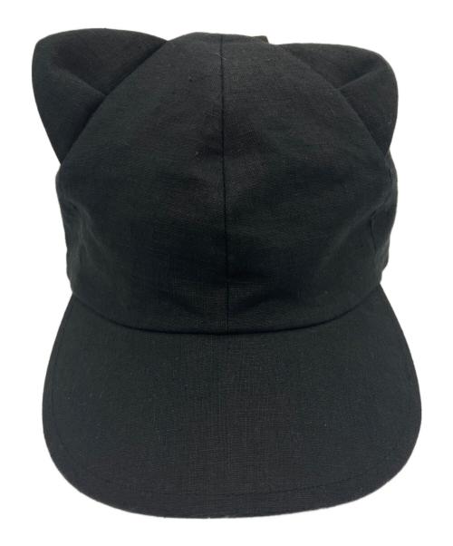 zukin（ズキン）zukin (ズキン) 猫耳リネンCAP ブラック サイズ:M～Sの古着・服飾アイテム
