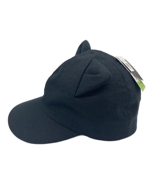 zukin（ズキン）zukin (ズキン) 猫耳リネンCAP ブラック サイズ:M～Sの古着・服飾アイテム
