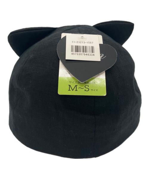 zukin（ズキン）zukin (ズキン) 猫耳リネンCAP ブラック サイズ:M～Sの古着・服飾アイテム