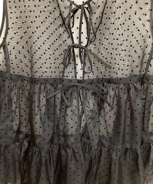 YORI（ヨリ）YORI (ヨリ) ドットフロッキーティアードジレ ブラック サイズ:FREEの古着・服飾アイテム