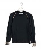 BORDERS at BALCONYボーダーズアットバルコニー）の古着「JULIET SHOULDER TOP / ニット」｜ブラック