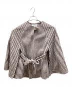 ANAYIアナイ）の古着「リバーチェックケープコート」｜ピンク