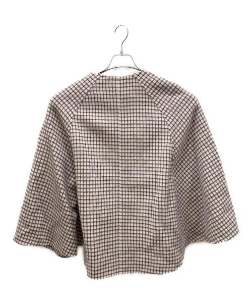 ANAYI（アナイ）ANAYI (アナイ) リバーチェックケープコート ピンク サイズ:38の古着・服飾アイテム